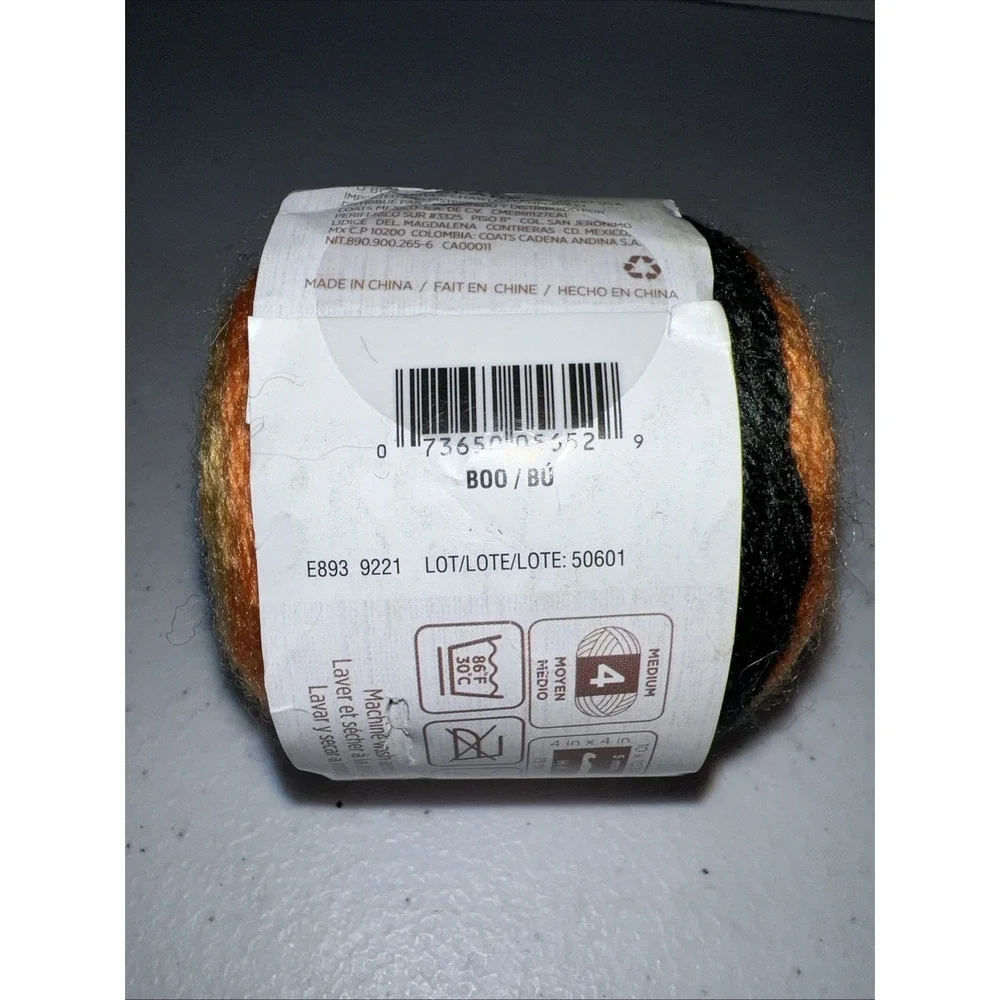 Red Heart Mini Boo Yarn 1.6 oz. Crochet Craft Fast Shipping Black Orange White